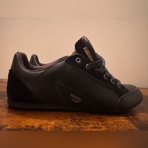 Diesel Men's Wanted Leather suede black sneaker size 12 Y2K Preppy